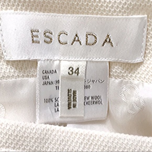 ESCADA Vintage Virgin Wool Creme Skirt - Picture 4 of 7